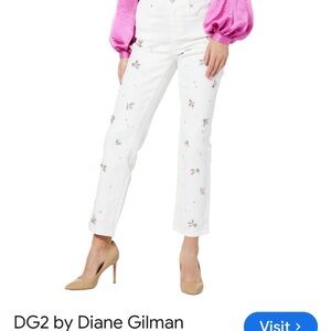 DG2 by Diane Gilman White Straight Leg Jeans NWT